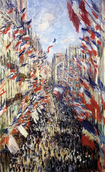 Die Rue Montorgueil, Paris, Feiern zum 30. Juni 1878 Claude Monet